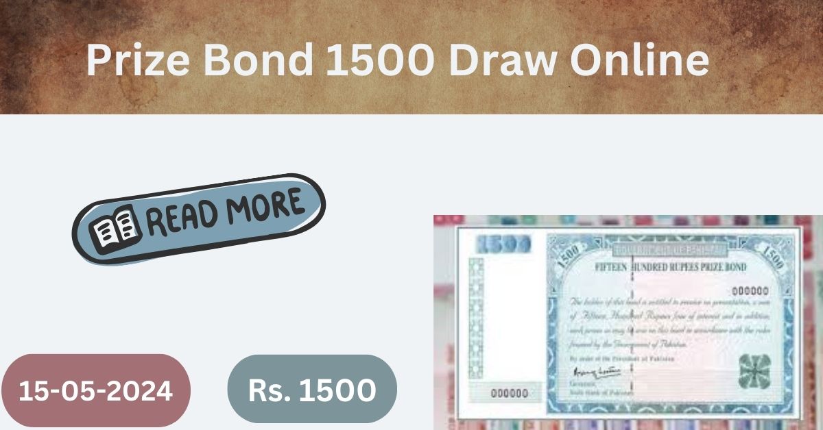 Prize 1500 Bond Draw # 98 on 15-05-2024 at Karachi